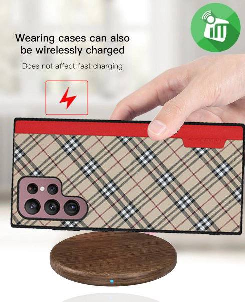 GKS Plaid Series Leather Case For Samsung Galaxy S22 Ultra