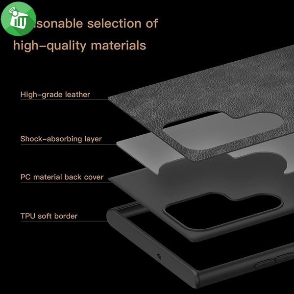 GKS Plain Leather Series Case For Samsung Galaxy S22 Ultra