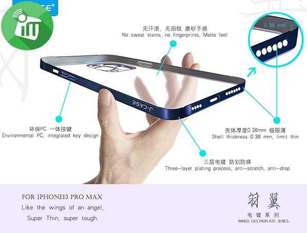 j-Case Phantom Series Matte Hard Lens Protection Case For iPhone 13 Pro