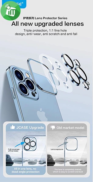 j-Case Classic Series Crystal TPU Lens Glass Protection Case iPhone 13 Pro