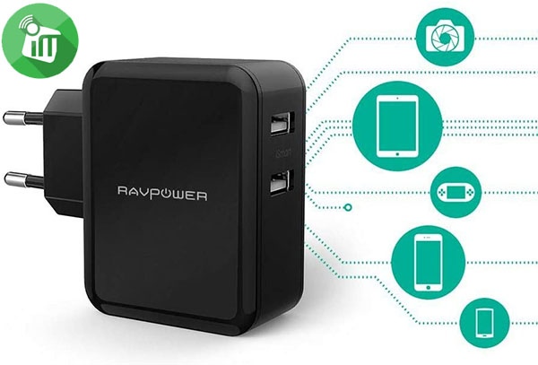 RAVPower RP-PC001 24W Dual Port USB Wall Charger