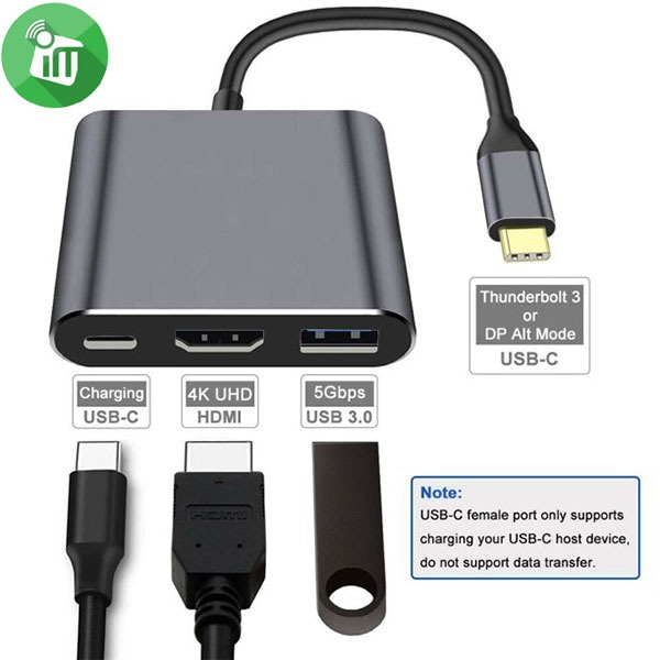 COTEetCI 83012 USB-C 3 in 1 Multiport HUB