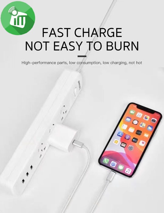 COTEetCI CS5193 PD Power 20W Fast Wall Charger (EU) With Cable USB-C to Lightning