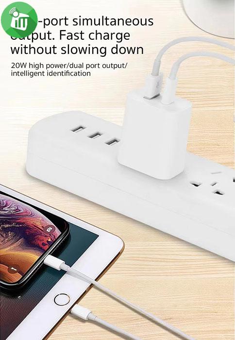COTEetCI CS8870 PD 20W Fast Wall Dual Port Charger