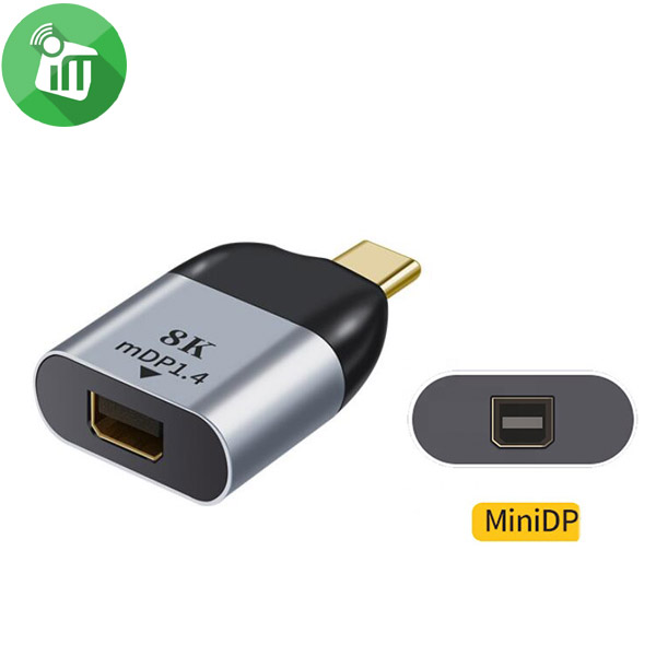 Type-C Male to mDP1.4 Mini DisplayPort 8K Female Converter Adapter
