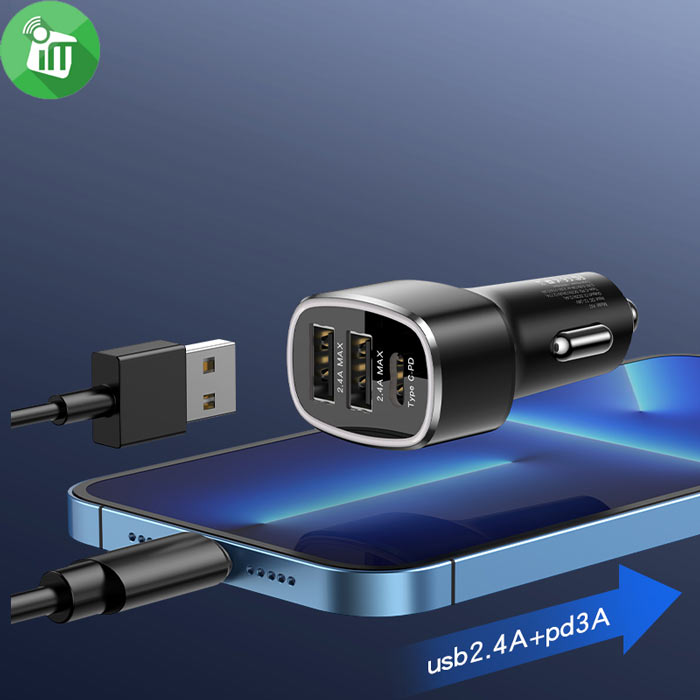 Yesido Y47 49W 3 Ports Type-C Fast Car Charger