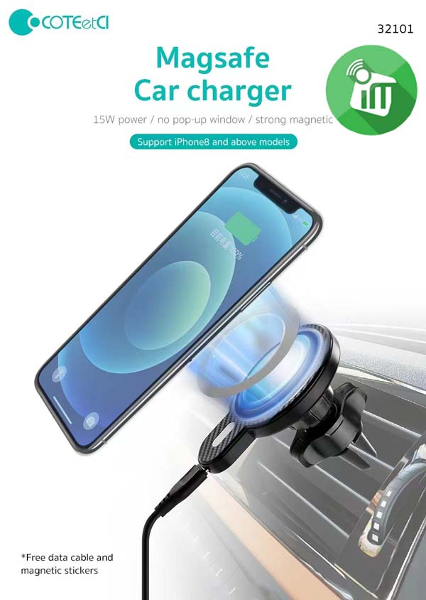 COTEetCI WS-33 Magsafe Car Bracket Charger 15W