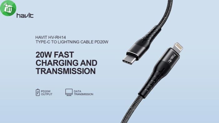 Havit RH14 USB-C To Lightning Nylon Braided Cable PD 20W (1.2m)
