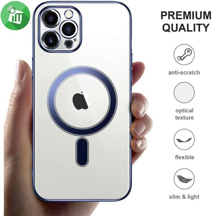 j-Case Magnetic Series Classic Crystal TPU Lens Protection Case For iPhone 14 Pro Max