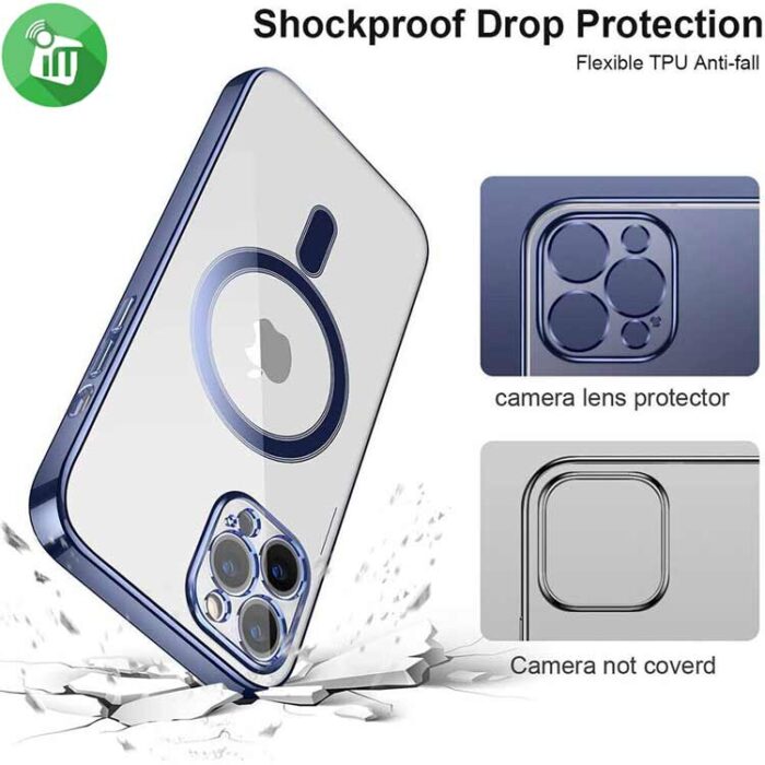 j-Case Magnetic Series Classic Crystal TPU Lens Protection Case For iPhone 14 Pro Max