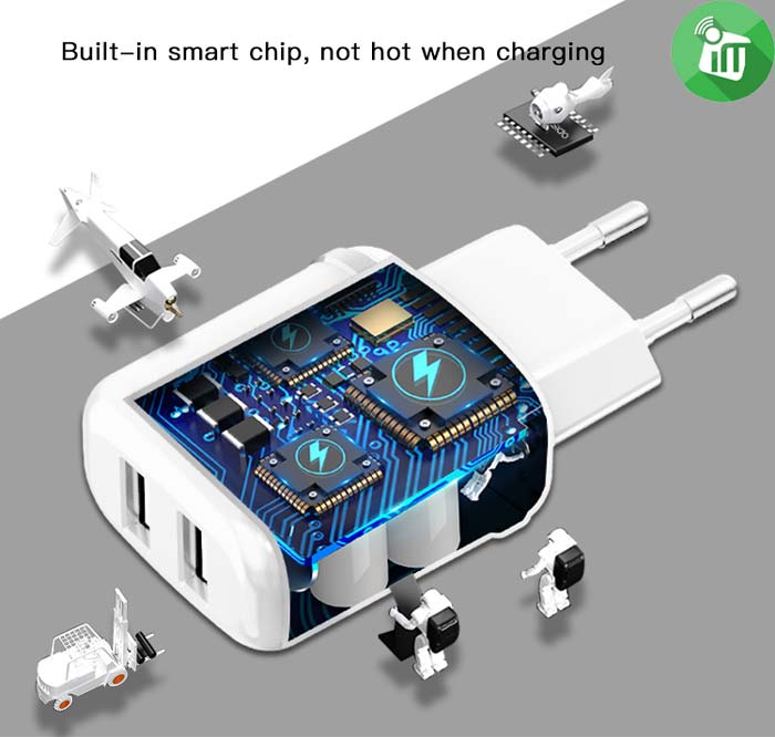 Yesido YC26 Dual Port USB Wall Charger With Micro Cable