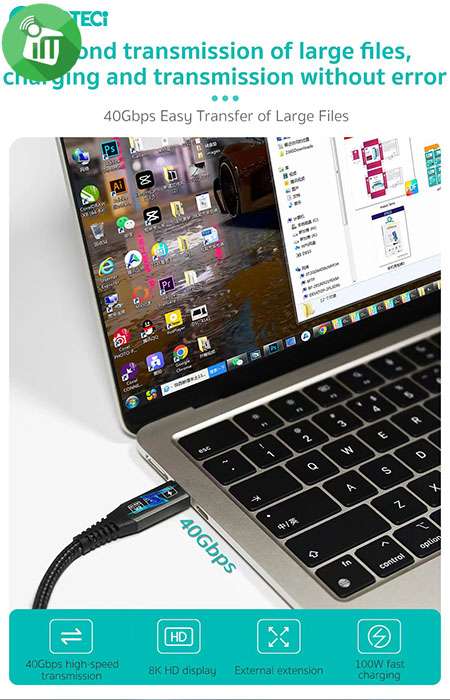 COTEetCI Thunderbolt 4 Pro Braided Cable (1.2m)