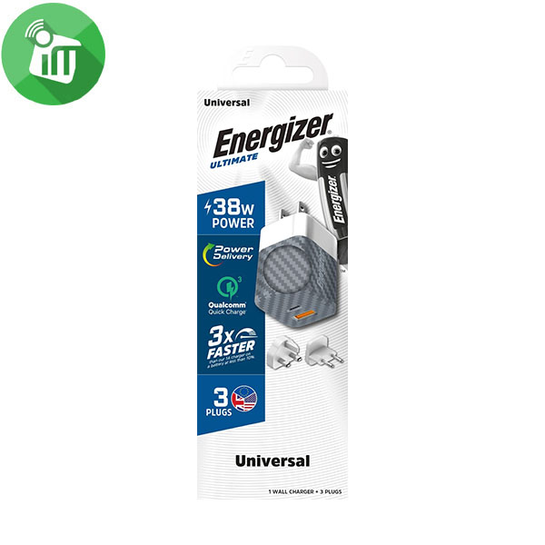 Energizer Ultimate Wall Charger PD 38W Multi 3 plugs EU/UK/US