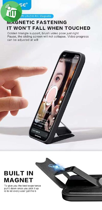 j-Case Lingzhi Magnetic Bracket Series Leather Case iPhone 14 Pro
