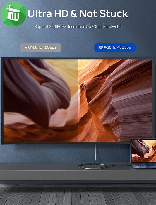 JSAUX 8K ULTRA HD HDMI to HDMI 2.1 Cable (3m)