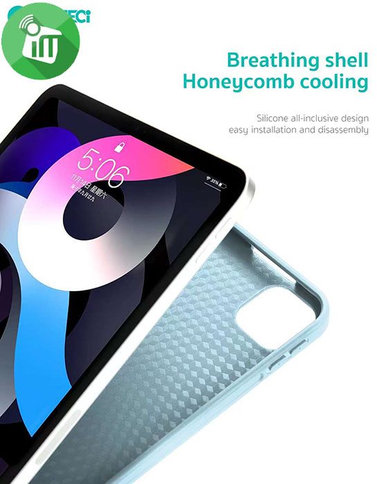 COTEetCI Tri-Fold Pen Slot Liquid Silicone Case iPad 10.9 10th (2022)