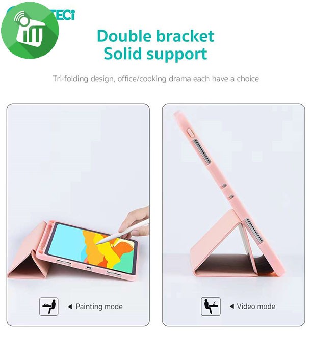 COTEetCI Tri-Fold Pen Slot Liquid Silicone Case iPad 10.9 10th (2022)