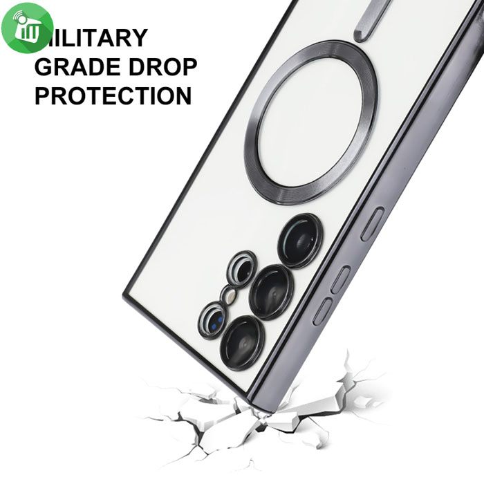 j-Case Magnetic Series Classic Crystal TPU Lens Protection Case For Samsung Galaxy S23 Ultra