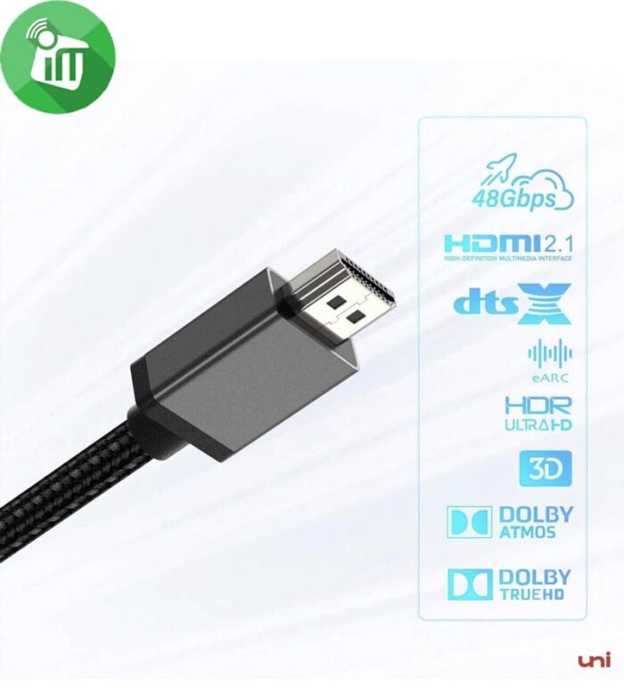 uni HDMI 2.1 SCREEN Superior 8K60Hz Braided Cable (2M6.6ft)