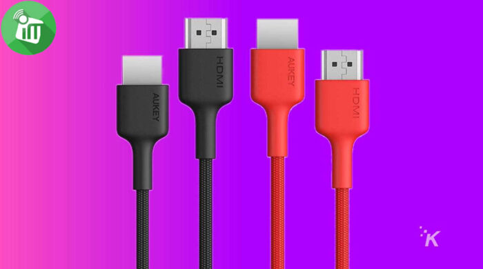 Aukey CB-H01 Nylon Braided 4K/60Hz HDMI Cable (2-Pack) (2M/6.6ft)