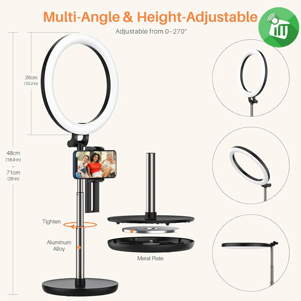 Yoozon 10.2 Inch Desktop Ring Light With Disc Stand (WS-20019)