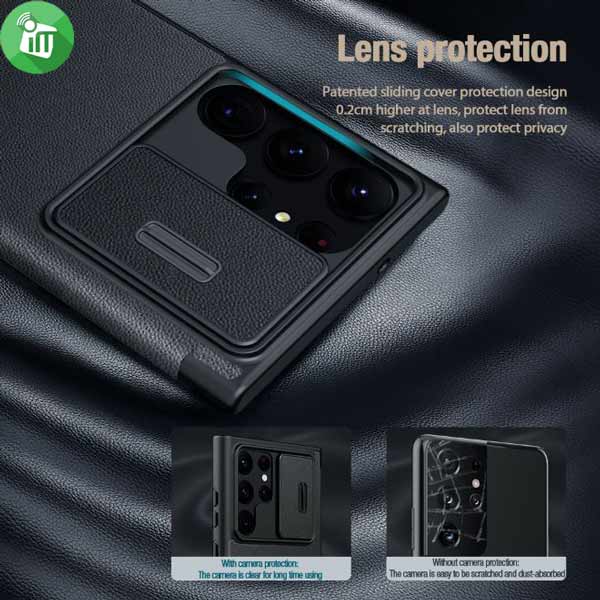 Nillkin Qin Pro Plain Leather + Cloth Case Samsung Galaxy S23 Ultra