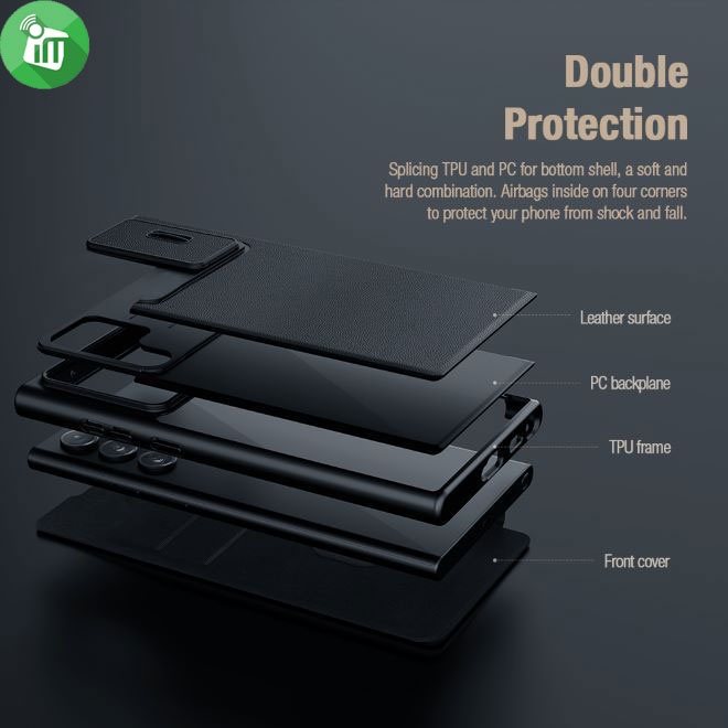 Nillkin Qin Pro Plain Leather + Cloth Case Samsung Galaxy S23 Ultra