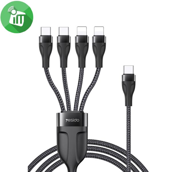 Yesido CA110 4in1 Type-C to Dual Type-C + Dual Lightning Charging Cable (1.2M)