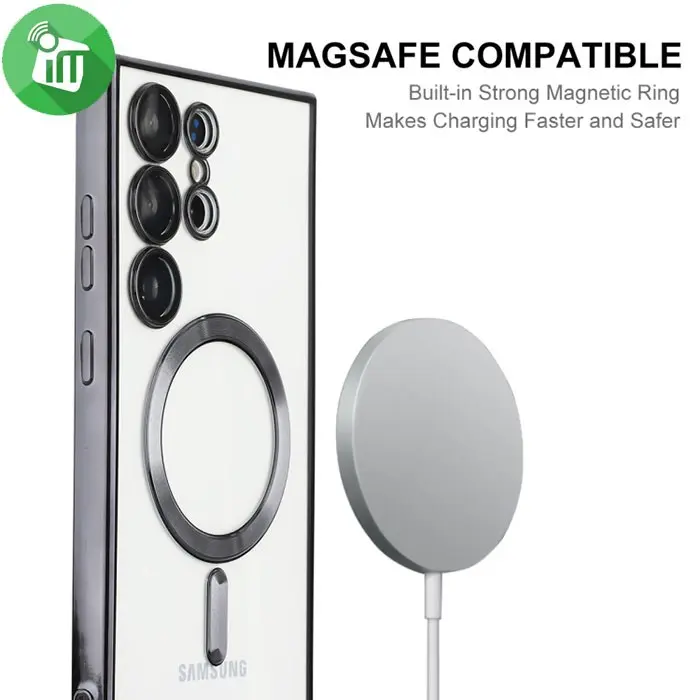 j-Case Magnetic Series Classic Crystal TPU Lens Protection Case For Samsung Galaxy S24 Ultra