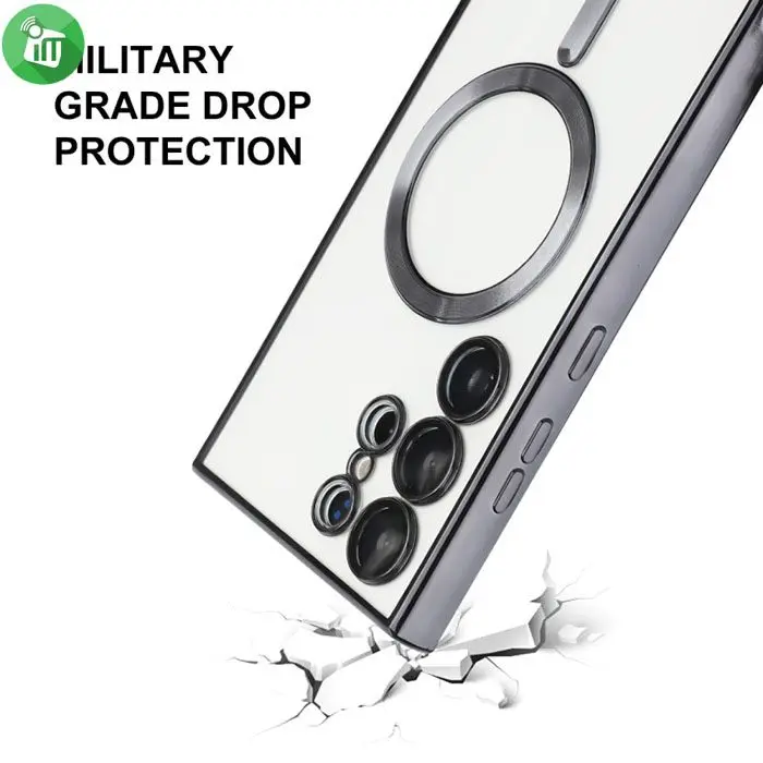 j-Case Magnetic Series Classic Crystal TPU Lens Protection Case For Samsung Galaxy S24 Ultra