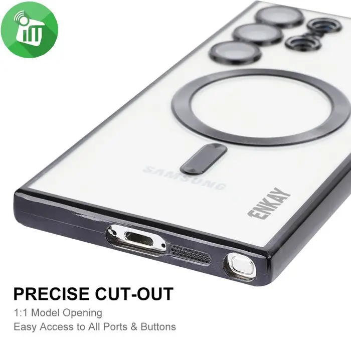 j-Case Magnetic Series Classic Crystal TPU Lens Protection Case For Samsung Galaxy S24 Ultra