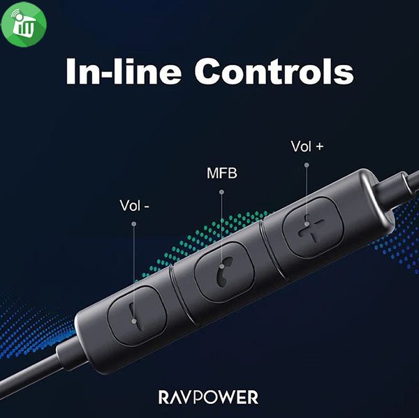 RAVPower RP-BH1006 Stereo Wired Type-C Earphone