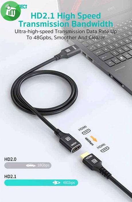 COTEetCI 87413 HDMI 2.1 Male to Female Extension Cable 8K/60Hz (2m)