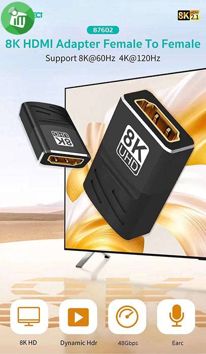 COTEetCI 87602 HDMI 2.1 Adapter Female to Female 8K/60Hz