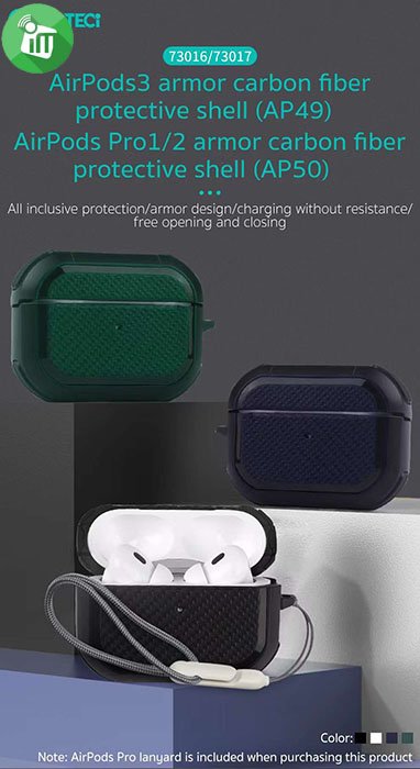 COTEetCI AP50 Armor Carbon Fiber Case Airpods Pro 2-1