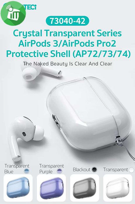 COTEetCI AP74 Crystal Transparent Case Airpods Pro 2