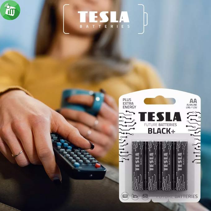 TESLA BLACK+ 4PCS AA Alkaline Batteries 1.5V