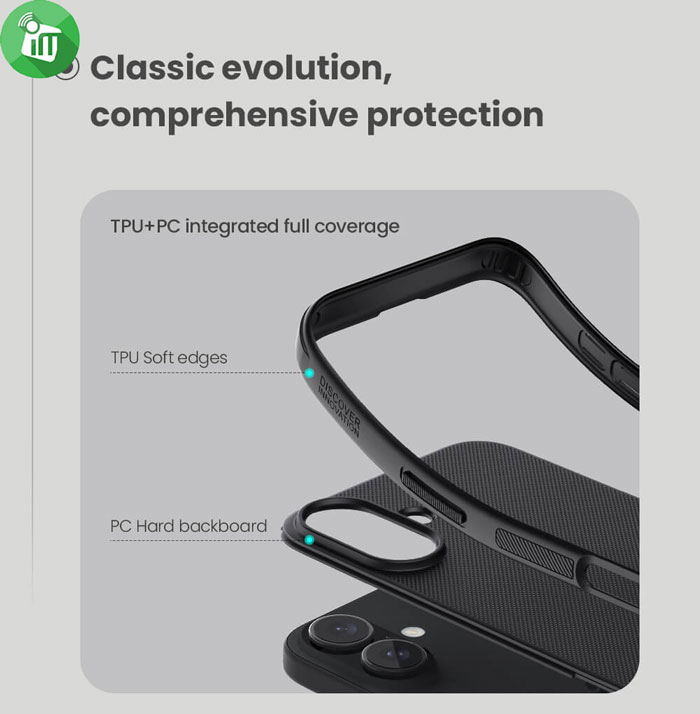 Nillkin Super Frosted shield Pro Case iPhone 16 (With Logo Cutout)