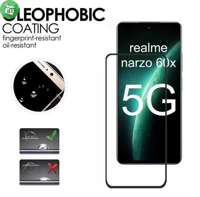 KuZoom 9D HD Full Cover Glass Screen Realme Narzo 60x 5G