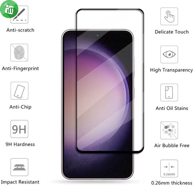 KuZoom 9D HD Full Cover Glass Screen Samsung Galaxy S22S23