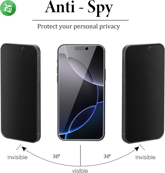 Vmax Privacy 2.5D Full Glue Full cover Screen Glass iPhone 16