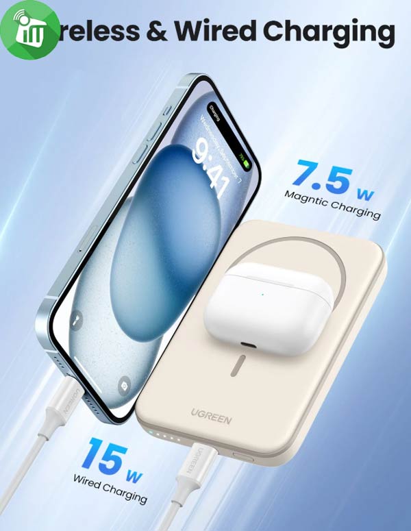 UGREEN PB560 Wireless 15W Magnetic Power Bank 5000mAh